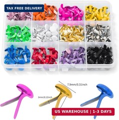 180pcs Brads for Paper Crafts，12 Colors Brads Paper Fasteners Metal Paper Fasten