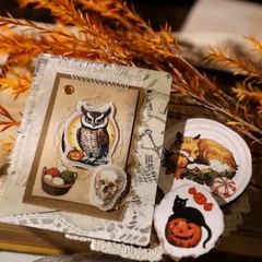 Halloween 2 Small Rub On Transfers Stickers Crafts for Paper Wood Fabric DIY