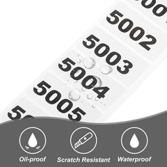 1 Roll Inventory Number Sticker 1.6×0.8″ 5001-6000 Consecutive Number Sticker