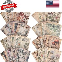 120 Sheets Vintage Botanical Scrapbook Paper Set, Journaling Scrapbooking Sup…