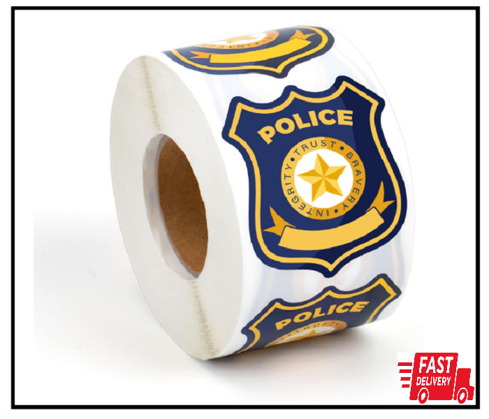600Pcs Police Badge Stickers for Kids Self Adhesive Name Tag for Theme Party