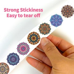 500PCS Mandala Pattern Roll Sticker Kawaii Notebook Refrigerator Travel Phone W