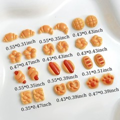 30PCS Cute Simulated Bread Toast Miniature Things for 0.47 inches, orange