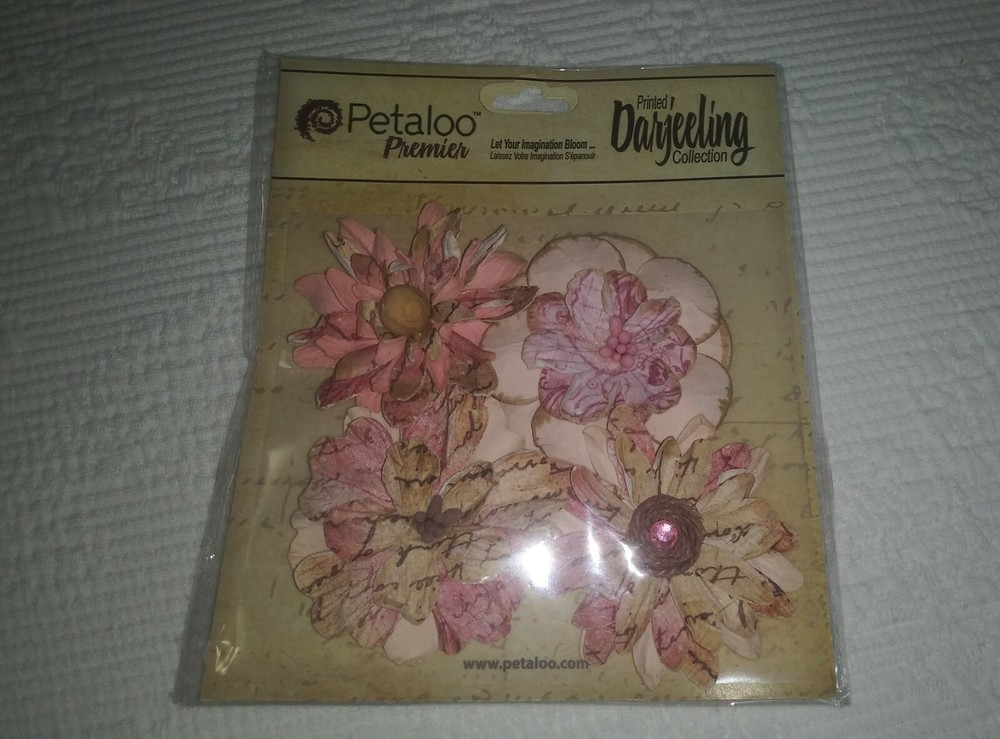 Petaloo Floral Embellishments «Wild Blossoms Paper Flowers» 4 pc PINK 1479-130