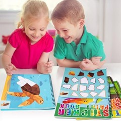 90shine 4PCS Sticker Books for Kids Ages 4-8 Includes Underwater Pet Dinosaur…