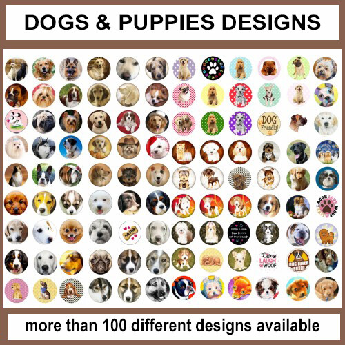 100 Precut DOGS PUPPIES PETS BOTTLE CAP CHARM TRAY IMAGES Variety 1 inch circles