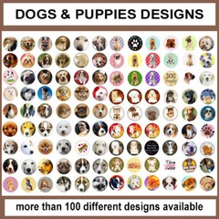 100 Precut DOGS PUPPIES PETS BOTTLE CAP CHARM TRAY IMAGES Variety 1 inch circles