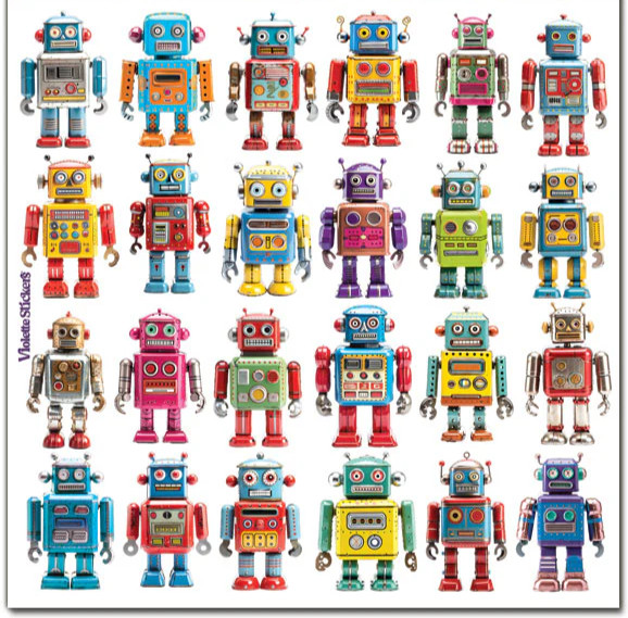 Violette Stickers Colorful Robot Craft Planner Supply Scrapbook