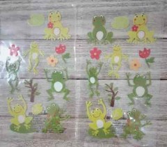 frogs scrapbook fun stickers glitter sparkled EK success 2 open packs new