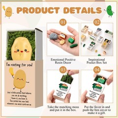 25 Set Positive Gift Mini Desk Accessories Teacher Coworker Pickle Card Box Cute