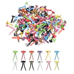 250Pcs Brads Paper Fasteners, 4.5×8 mm Metal Round Head Split Pins, Mixed Colors