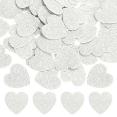 1″x1″ Heart Foam Stickers, 60Pcs EVA Glitters Foam Shape Sticker, White