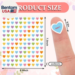 2400 Pcs Valentine’S Day Mini Sticker Paper Decal Conversation Heart Self-Adhesi