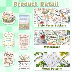 200 Pcs Inspirational Bible Verse Stickers for Water Bottle Scrapbook Laptop
