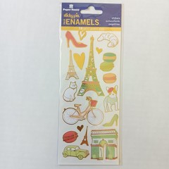 Paper House Sticky Pix Faux Enamels Paris Theme Stickers – 18 pcs