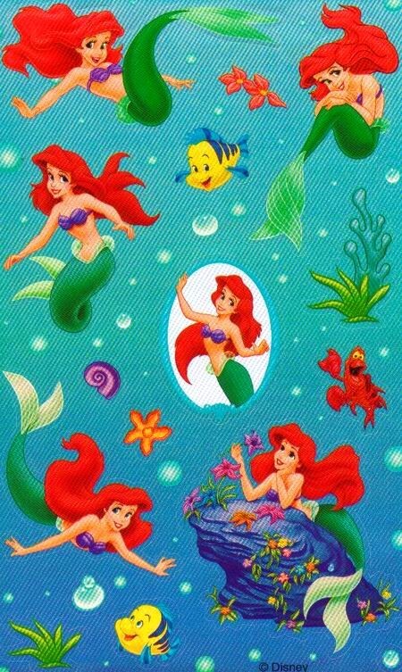 Maxi PRINCESS ARIEL – The Little Mermaid Sandylion Stickers *VINTAGE*