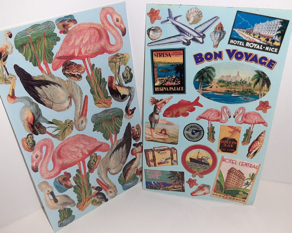 Flamingo & Friends / Tropical Vacation Sticker Sheets x2 Punch Studio Grossman