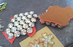 Craft Embellishments Lot Hologram/Prism Junk Jewelry, Bling Rhinestone Stick-Ons