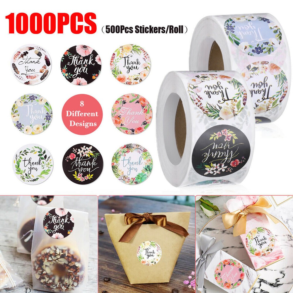 1000 Pcs Thank You Stickers Roll Thank You For Supporting Small Business Labels