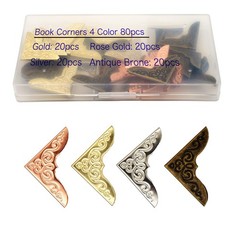 Metal Book Corner Protector Set, Iron Decorative Cover, JSMSEVEN