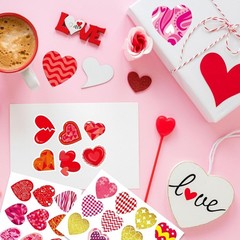 496 PCS Valentine Stickers Set – Cute Heart Stickers for Kids’ Crafts & Party…