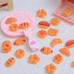 30PCS Cute Simulated Bread Toast Miniature Things for 0.47 inches, orange