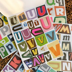 Ransom Note Sticker Book 28 Sheets 1000 plus Letter Collage Vintage Alphabet Cut