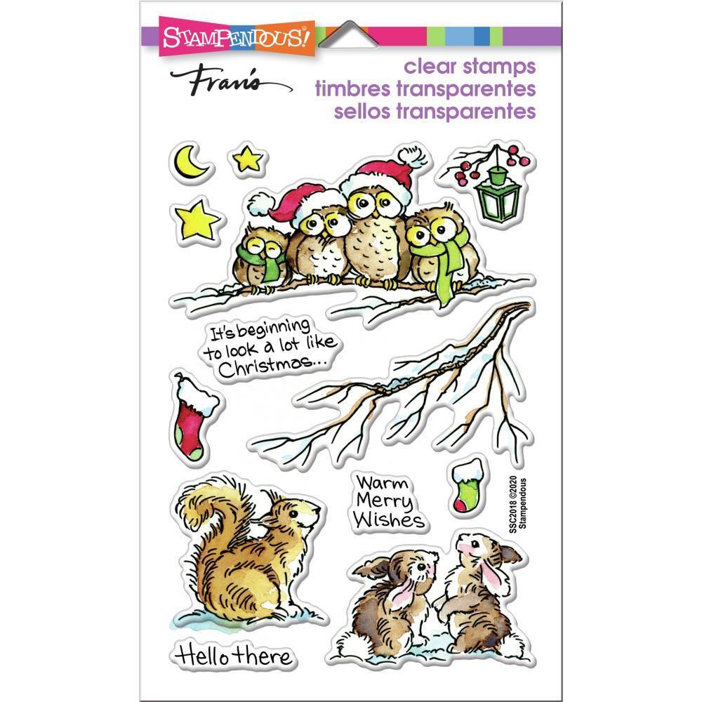 New Stampendous Rubber Stamp set clear CRITTER CHRISTMAS WINTER free USA ship