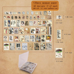 200Pcs Vintage Scrapbook Stickers, Aesthetic Junk Journal Stamping Supplies