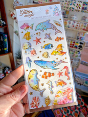 NIP Sparkly Kawaii 3D Epoxy Stickers: Whales, Unicorns, Castles: You Choose!