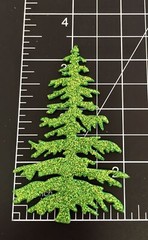 Christmas Die Cuts * 12 Little Christmas Trees * Glitter Foam * White Green Red