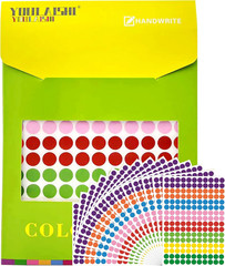 8800 PCS Colored Dot Stickers 1/2 Inch Round Dot Stickers Small 8 Color Coding L