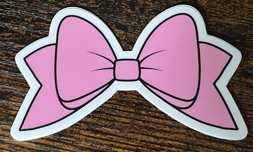 Pastel PINK BOW Vinyl Sticker Decal Skateboard Scrapbook Photos Journal Planner