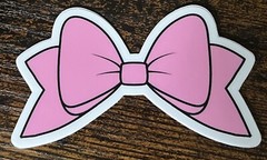 Pastel PINK BOW Vinyl Sticker Decal Skateboard Scrapbook Photos Journal Planner