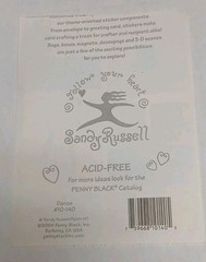 Vintage Sandy Russell DANCE 2004 Penny Black Sticker Sheet