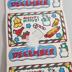 Vintage Frances Meyer December Month Sticker Roll Lot of 61 Sheets – READ