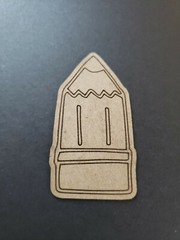 Chipboard Scrapbooking laser scored and cut die cut embellishments Pencil #1