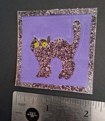 Vintage Stickers Hallmark Razzle Dazzle Glitter Cat Sticker Mod Halloween 80s