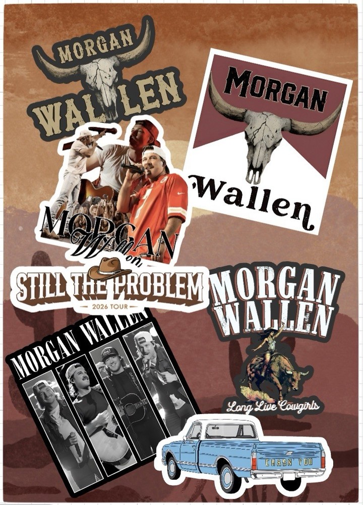 Morgan Wallen Sticker Pack 7pc Country Music