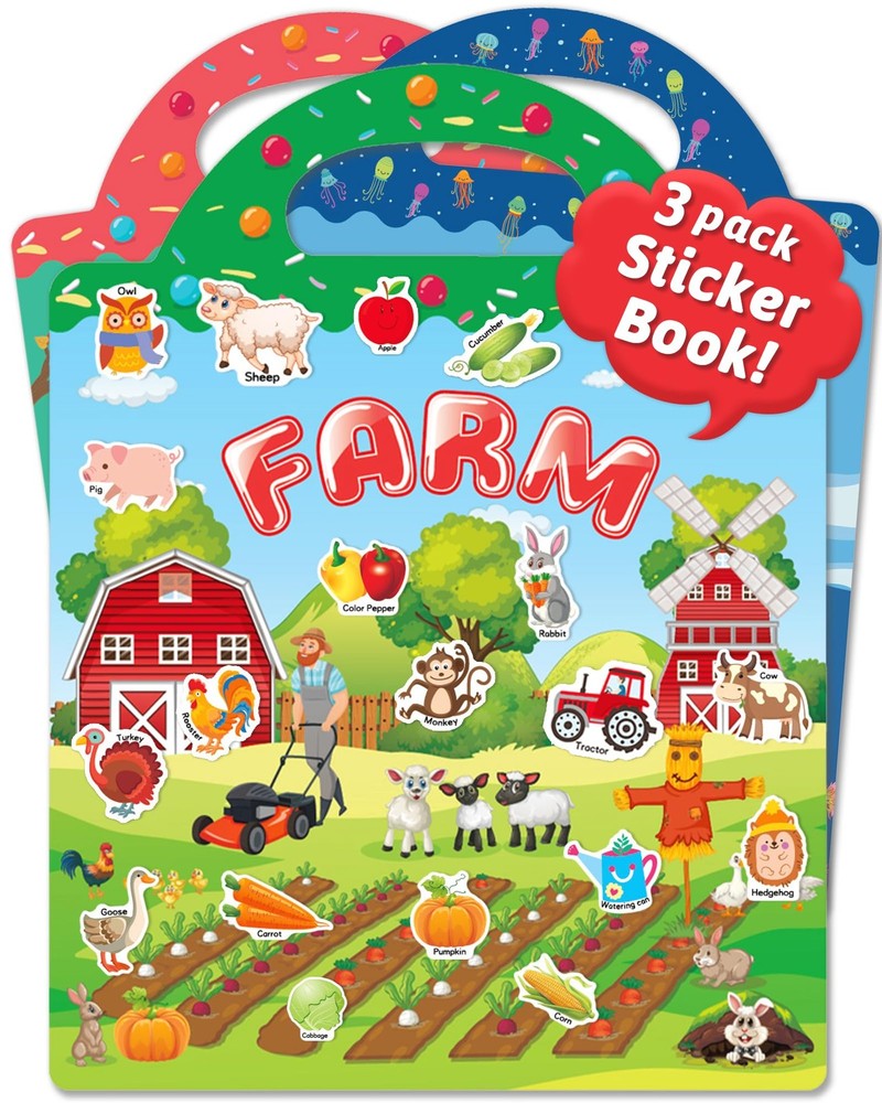 Reusable Sticker Book for Toddlers & Stickers for Kids, Toddler Travel Toys, …