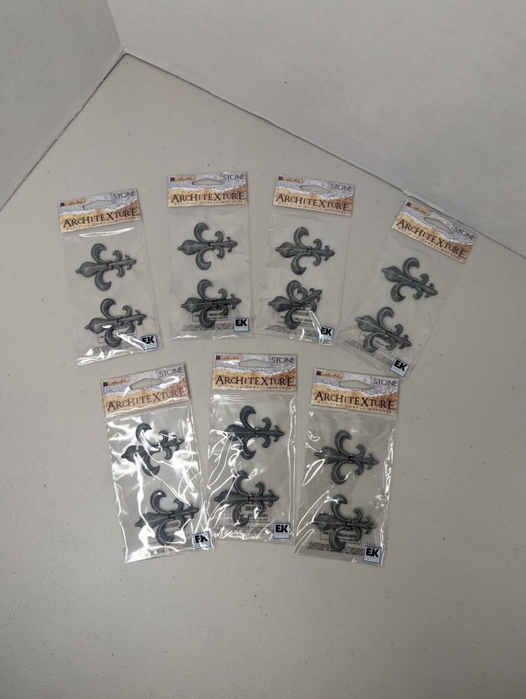 Architexture Stone Building Embellishments Scrapbook Fleur-De-Lis 7 Packs
