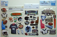 FOOTBALL LOT of 7 Stickers NEW! Jolee’s Recollections Paper House K&Company