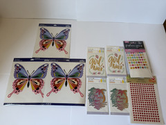 Sticko Butterfly Themed Scrapbooking Craft Stickers, Multicolor, Sticker Lot 9