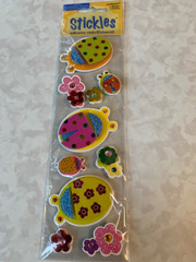 STICKLES 3D ADHESIVE GLITTER JEWELED LADYBUGS LADY BUG FLOWERS 10PCS
