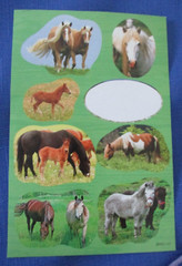 #22 NEW Lot-7 Sheets Horses Stickers Cardmaking Scrapbook Crafts DIY 1 Missing
