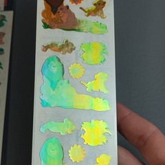 Vintage Sandylion Mother Of Pearl Lion King Stickers NOS Simba & Nala 2 Sheets