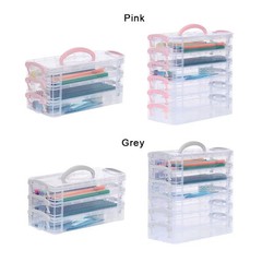 3/6-Layer Paintbrush Storage Box Detachable Watercolor Pen Organizer School Use