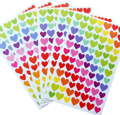 18 Sheets 1512 Pcs Colorful Heart Shape Self Adhesive Stickers, for Scrapbooking