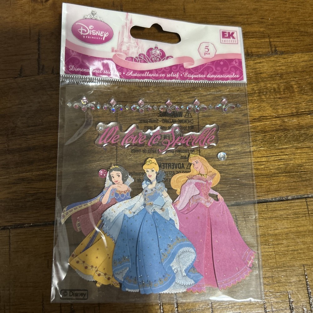 EK Success Disney Multi Princess Stickers, 5 Pieces, DPJSMP, Snow White Aurora