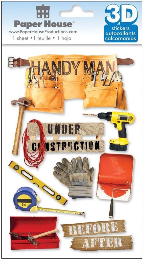 Handyman -3D scrapbook stickers – Paper House STDM-0034